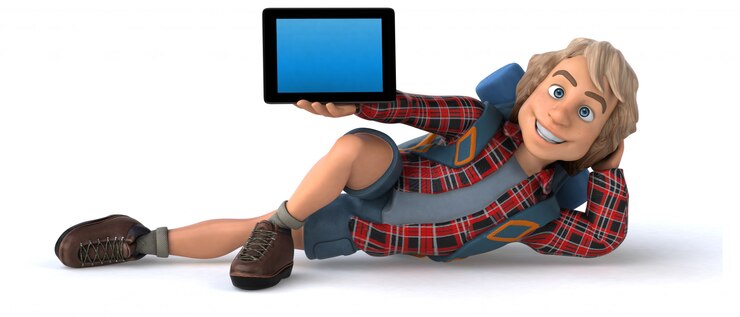 Photo guy de dessin animé de routard amusant