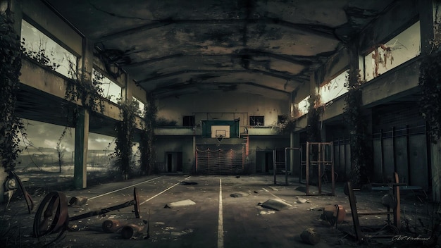 Le gymnase abandonné de Pripyat, à Tchernobyl