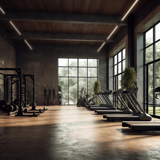 un gymnase avec un banc et un banc avec les mots " gymnase " sur le côté