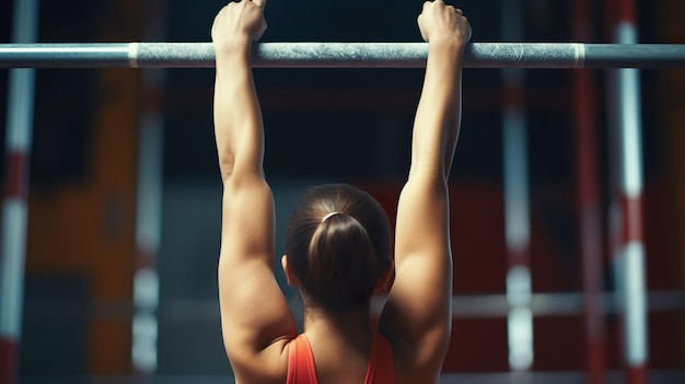 Photo gymnaste féminine athlète sportive en gros plan