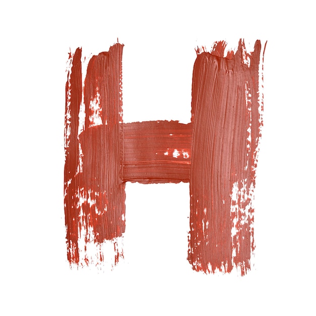 H - Lettres rouges sur fond blanc