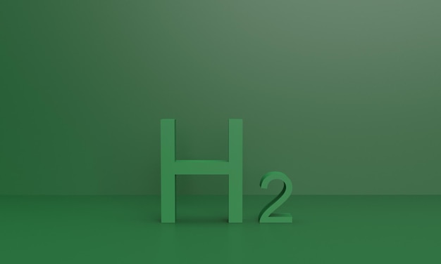 Photo h2 hydrogène couleur vert fond papier peint abstrait alternative atome chimie chimie image con