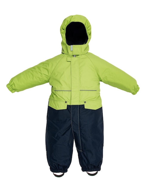 Habit de neige pour enfants tombe sur fond blanc