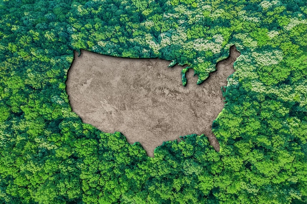 Habitat durable Carte des États-Unis, concept d'environnement