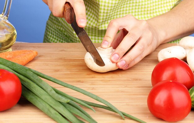 Photo hacher les ingrédients alimentaires