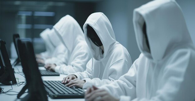 Hackers avec sweats à capuche Organisation ou association de groupes de hackers