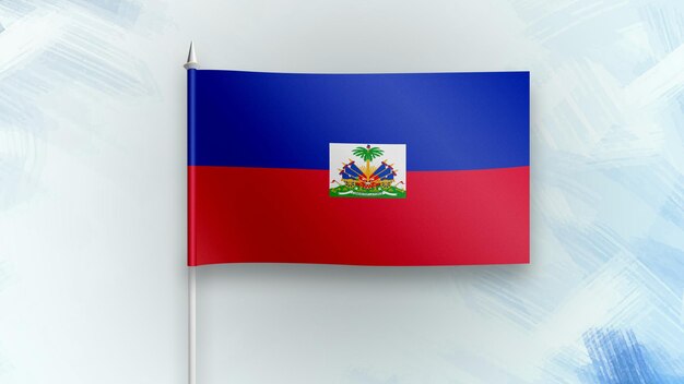 Haïti drapeau de rendu 3D sur un fond de texture bleu