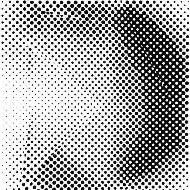 Halftone noire ondulée sur fond blanc