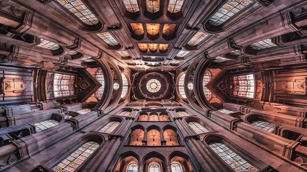 Hall avec des arches à Santa Maria, en Italie