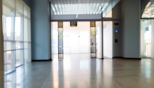 Hall de bureau vide intérieur flou et porte d'entrée ai générative