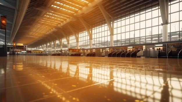 Hall de départ de l'aéroport