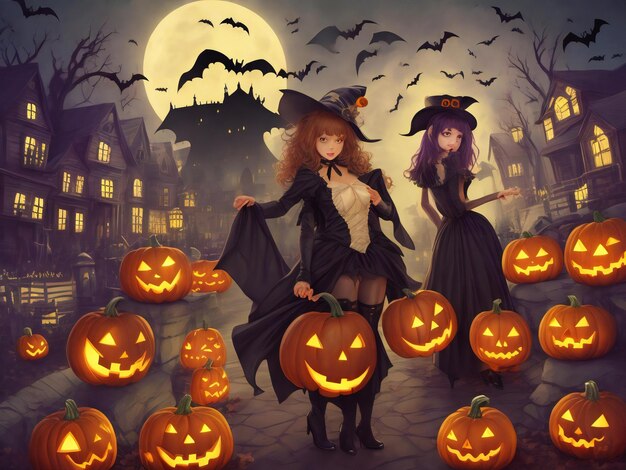 Halloween belle image en gros plan générée par ai