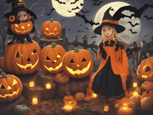 Halloween belle image en gros plan générée par ai