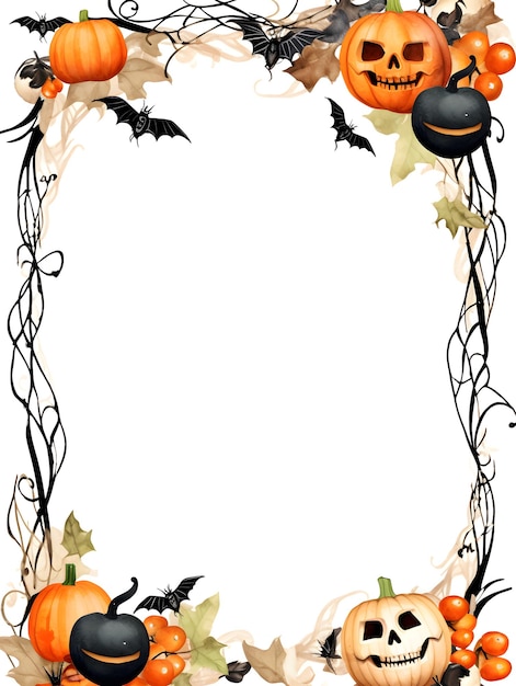 Halloween cadre clipart fond blanc