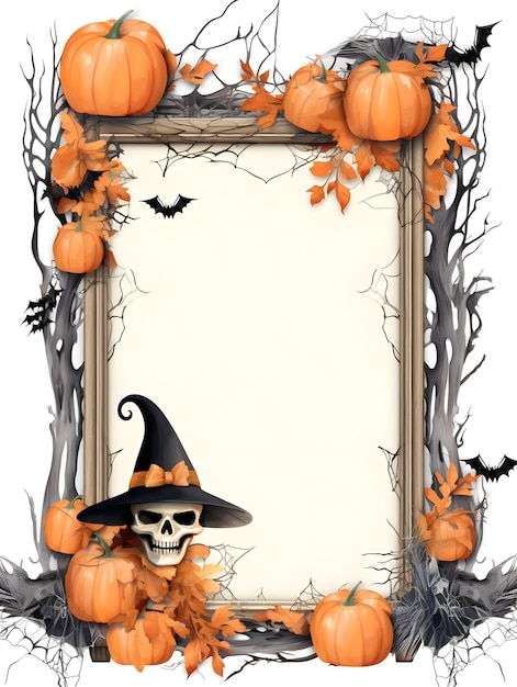 Halloween cadre clipart fond blanc