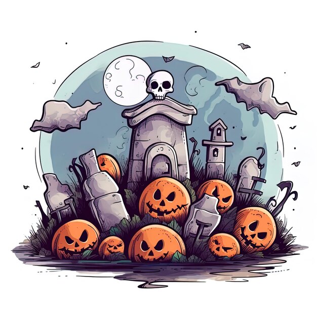 Halloween design bannière art Halloween heureux Halloween effrayant