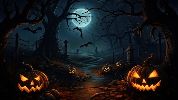 Halloween sur fond sombre