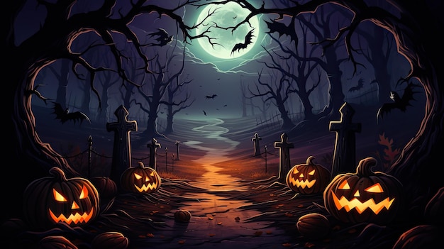 Halloween sur fond sombre