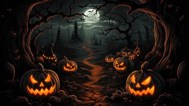 Halloween sur fond sombre