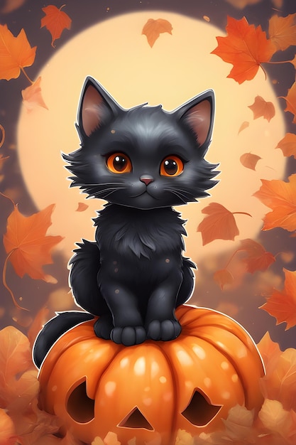 Halloween et illustration de chat