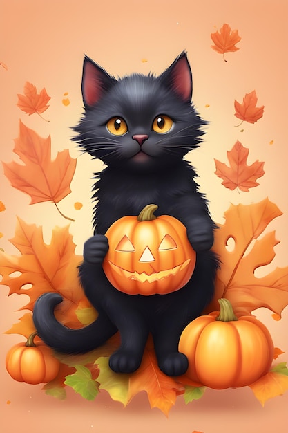 Halloween et illustration de chat