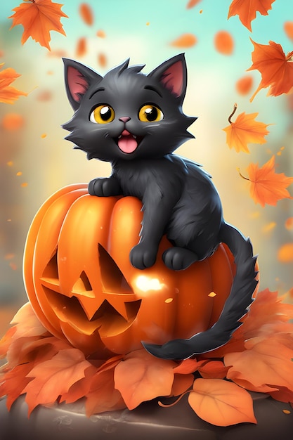 Halloween et illustration de chat