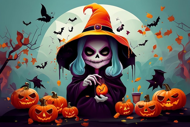 Halloween Illustration Image Léonard Ai