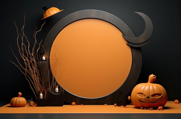 halloween image de fond réaliste dans le style des arrière-plans minimalistes formes circulaires lumière