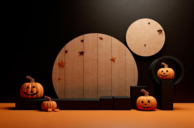 halloween image de fond réaliste dans le style des arrière-plans minimalistes formes circulaires lumière