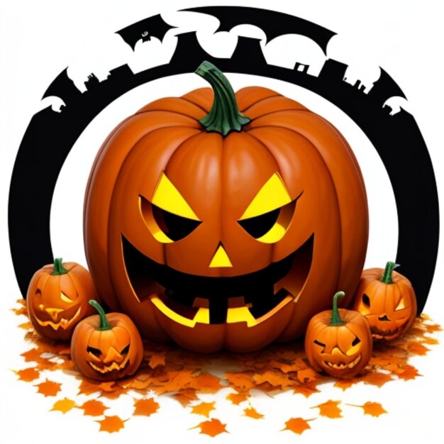 Photo halloween pumpkin png isolé sur blanc