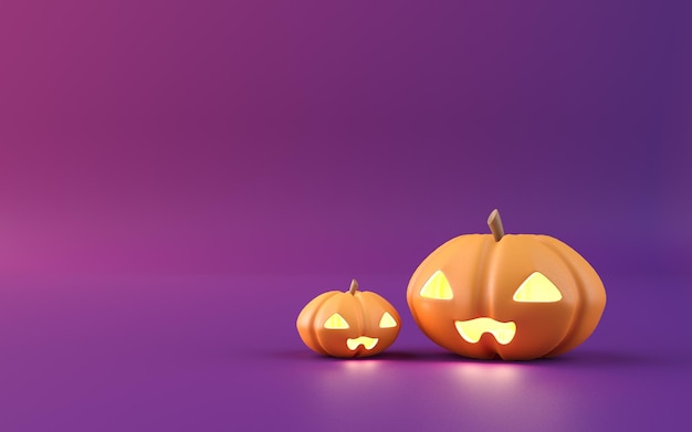 Halloween avec rendu 3D de citrouilles 3D