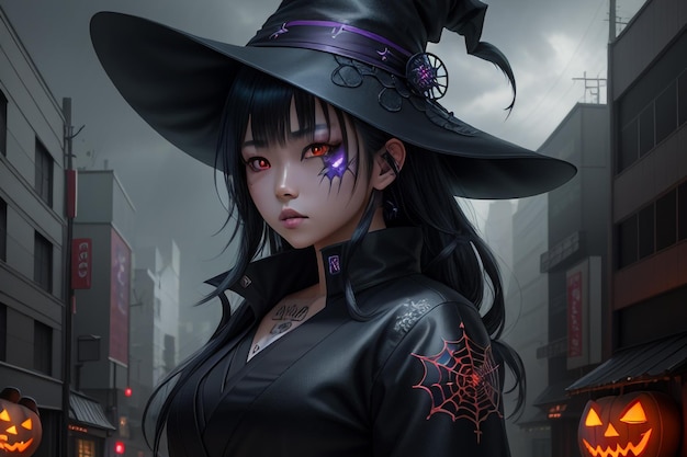 Halloween sorcière anime japonais