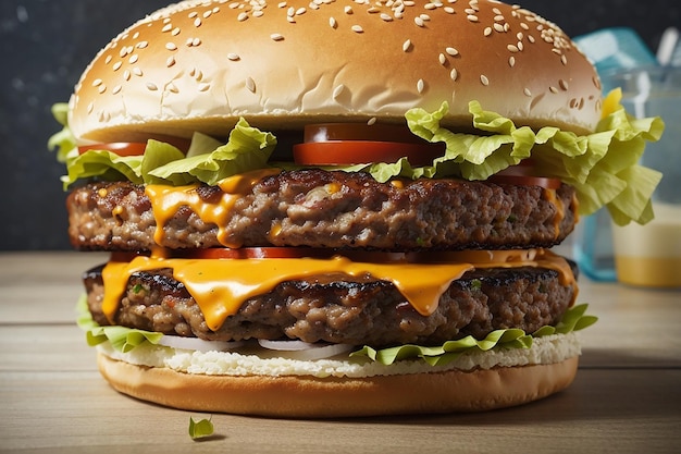 Photo le hamburger au fromage.