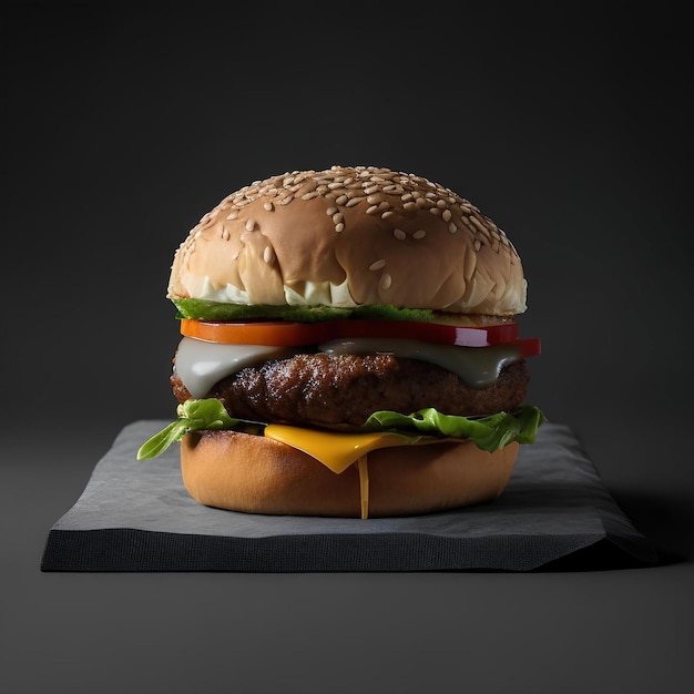 Le hamburger au fromage.