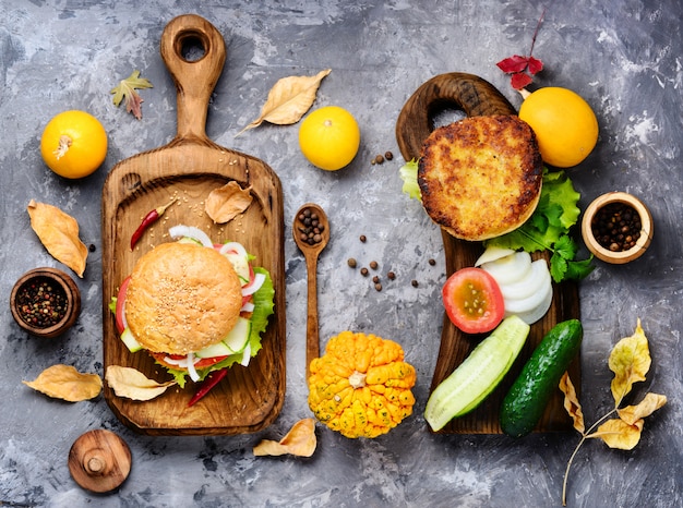 Hamburger diététique aux légumes