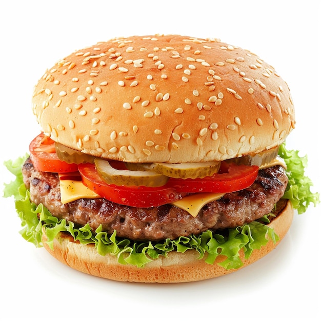 Un hamburger avec du bacon et du fromage.
