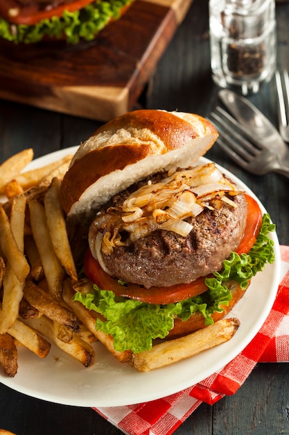 hamburger avec frites