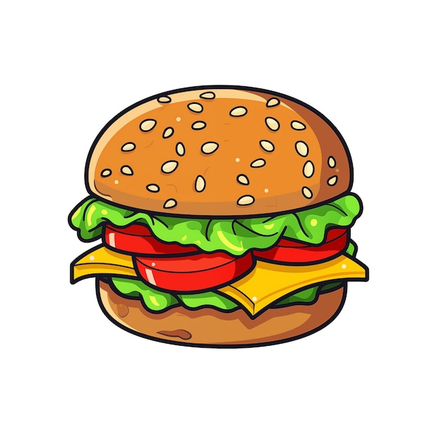 un hamburger isolé sur un fond blanc