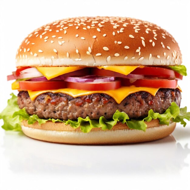 Photo un hamburger parfait et classique.