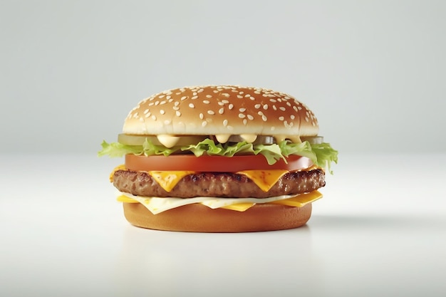 Hamburger avec un petit pain et de la laitue