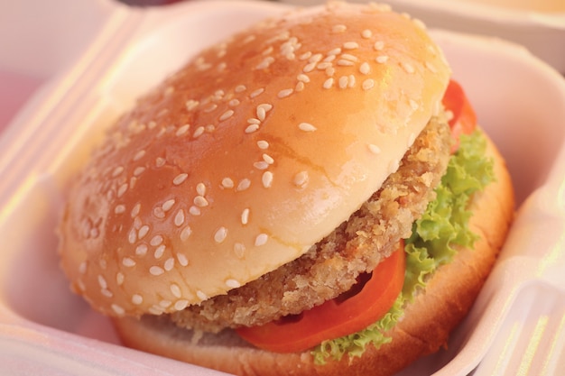 Hamburger Pork at street food