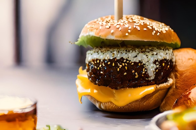 Le hamburger pour Food concept Ai Image générative