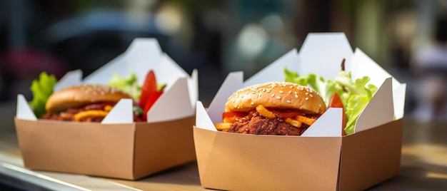 Photo un hamburger avec une salade en arrière-plan