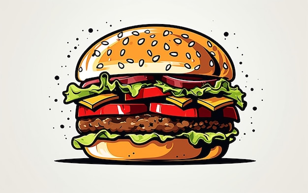 Hamburger avec un superbe look et un fond blanc IA générative