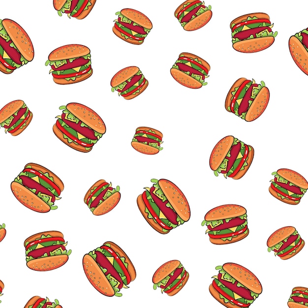 Des hamburgers délicieux éparpillés sur une surface blanche