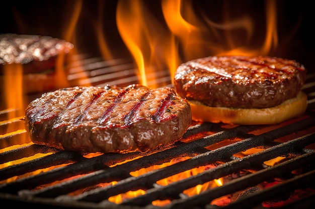 Hamburgers sur le grill