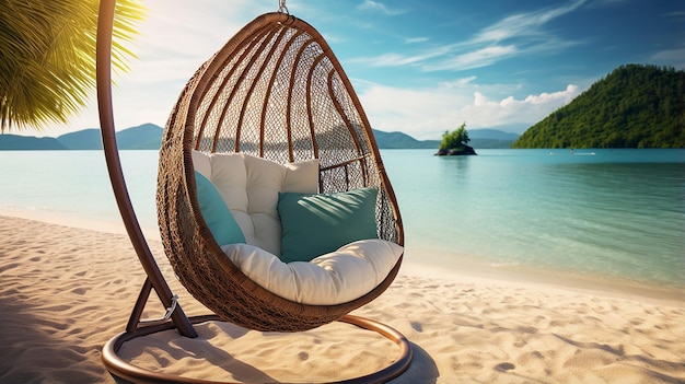 Un hameau sur une île tropicale Une belle plage avec l'été