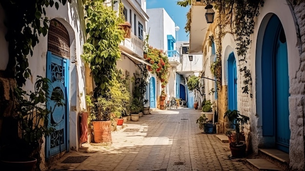 Photo hammamet médina rues de la vieille ville tunis afrique du nord