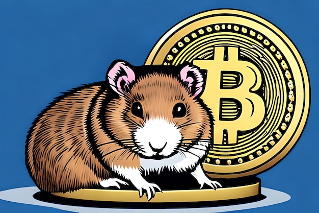 Hamster avec des bitcoins