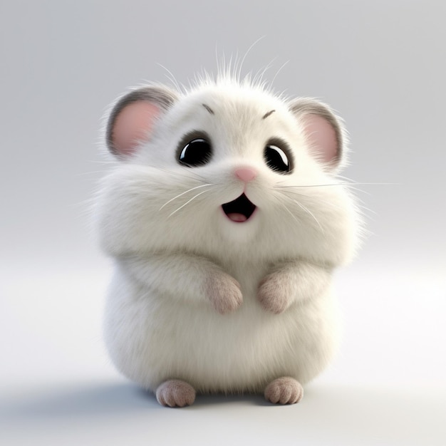 Un hamster blanc avec un nez noir et un nez noir.